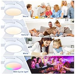 Ceiling Fans with RGB LED Lights, Modern Low