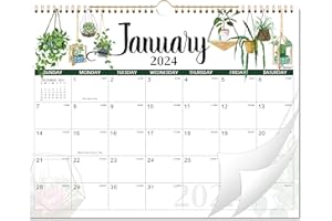 TERSUS 2024 Wall Calendar - Wall Calendar 2024, 12 Months Wall Calendar from Jan 2024 - Dec 2024, 14.8'' x 11.6'', Golden Twin-Wire Binding, Hanging Hook, Julian Dates, Holiday Reminder, Large Ruled Blocks,