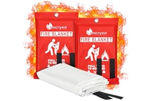 Lancryen Emergency Fire Blanket, 2 Pack Fire Extinguisher Blanket, Fire Suppression Fabric Flame Retardant Towel Fire Safety 
