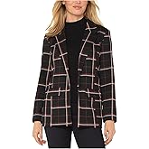Liverpool womens Petite Tattersall Plaid Knit Jacquard Boyfriend Blazer