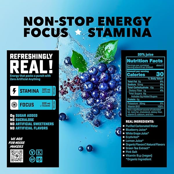 RIOT CLEAN ENERGY DRINK, BERRY, ORGANIC, NO SUGAR ADDED, MADE WITH REAL FRUIT, 100MG L-THEANINE, 16 FL OZ