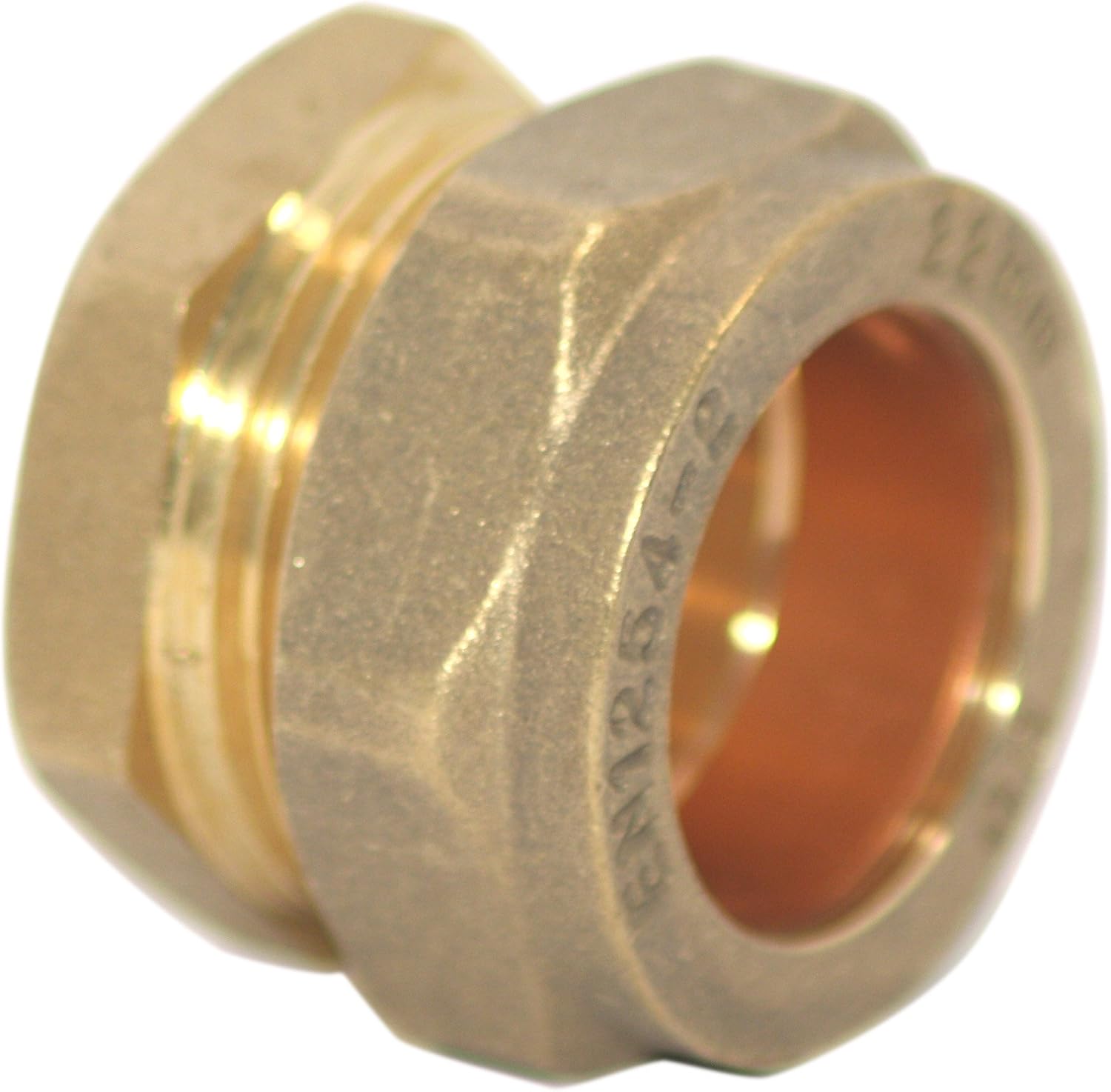 Plumb Pak 22mm Brass Compression Stop End - Pack of 3, Gold