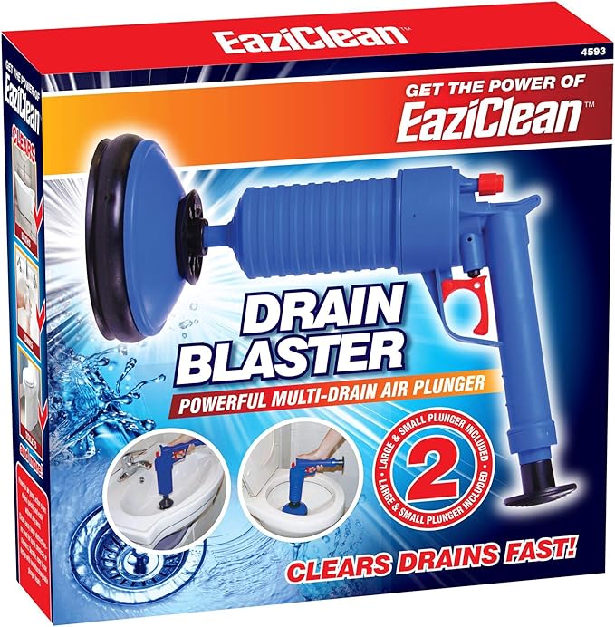 EaziClean Air Drain Blaster Multi Drain Toilet Plunger Manual