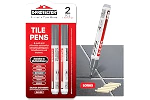 X-Protector Water Based Grout Marker - 2 PCS with 8 Tips, Dark Gray