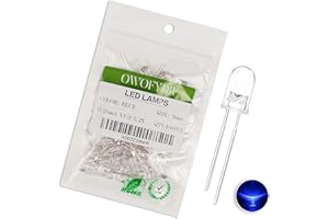 OWOFYDR 100 5mm Blue LED diode Light Transparent Round Lens (DC 3V) Light-Emitting diode Bulb