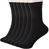 Ndoobiy Womens Socks for Women Crew Ankle Long Cotton 6 Pairs