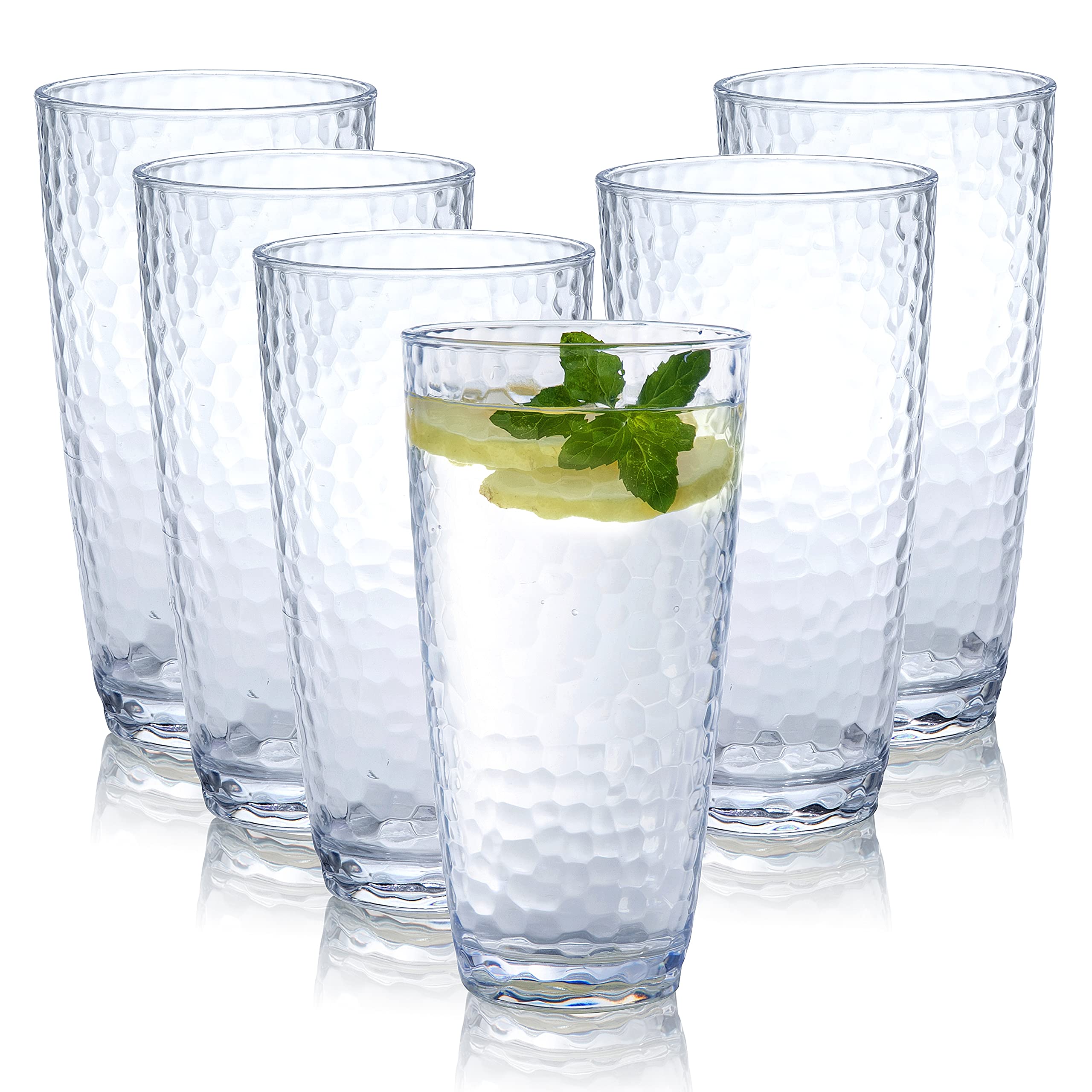 Photo 1 of ***ONLY FOUR***Kurala Unbreakable Plastic Tumbler Cups, Set of 6, Large Water Tumbler Set, 25 oz Highball Drinking Glasses (Clear)
**Plasctic**