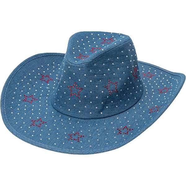 C.C Washed Knitted Denim Cowboy Hat with Suede Strings for  display picture 1