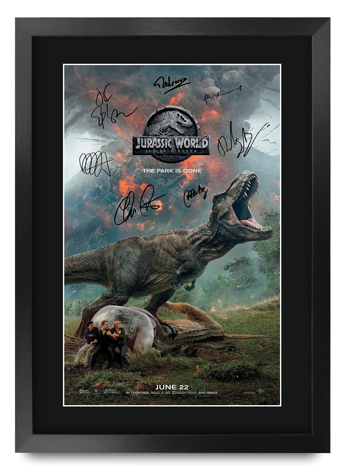 HWC Trading FR A3 Jurassic World 2 Chris Pratt Gifts Printed Poster Signed Autograph Picture for Movie Memorabilia Fans - A3 Framed — image 1