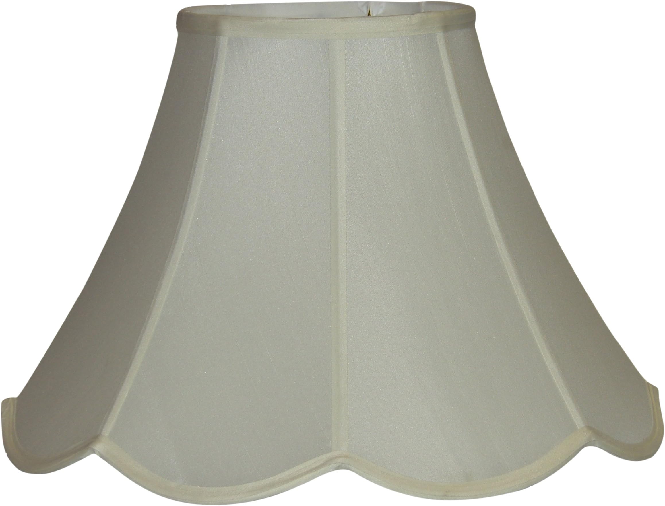 Lamp Factory A Ray of Light Large Cream Scalloped Pongee Silk Bell Lamp Shade