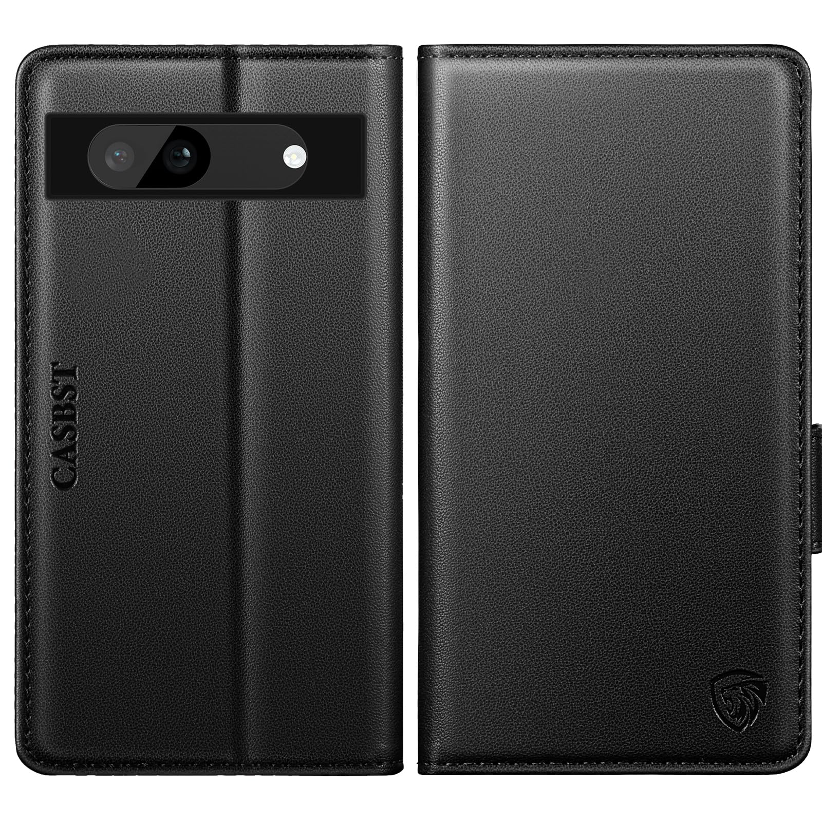 CASBST for Google Pixel 8A Case, Kickstand Flip Leather Wallet Book Case with Card Slots Shockproof Magnetic Closure Protective Phone Case Cover Compatible with Google Pixel 8A - Black