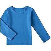 Boys Girls Long Sleeve T-Shirts Kids Soft Cotton Basic Layering Tee Tops Undershirts for 12M-14Yrs