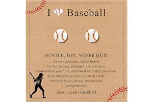 BOCHOI Baseball Earrings for Women, Baseball Gifts Accessories Stuff, Sterling Silver Hypoallergenic Sports Stud Earrings Val