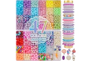 XSEINO Pearl Beads，1800PCS 8mm and 6mm，47 Colors Multicolor for Crafts with Holes for Jewelry Making, Small Pearl Filler Beads for Crafting Bracelet Necklace Earrings