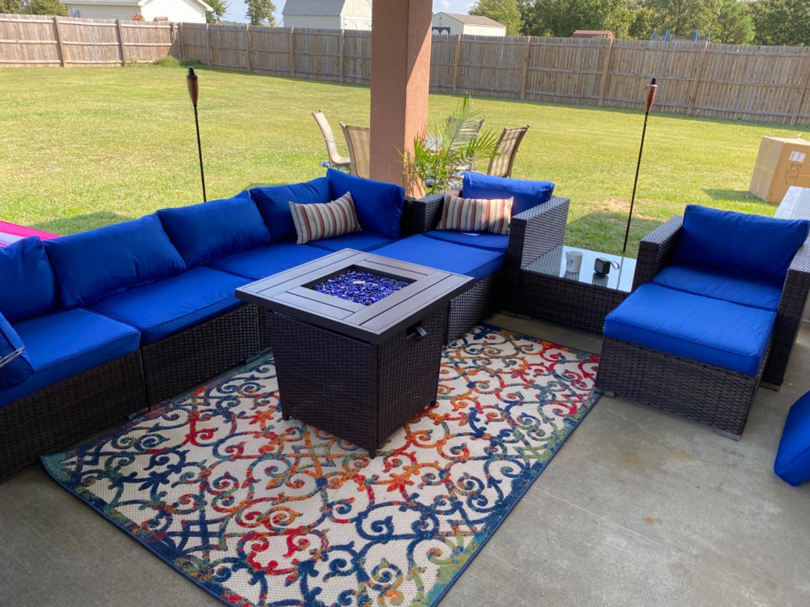 83/mo Finance Rattan Sofa High 10Seating Golden Brown Gray Color