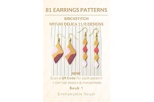 81 earring Patterns: Brickstitch technique + QR code for each Design - Miyuki delica 11/0 beads: Beginners & Experienced Bead