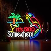Rhooea Its 5 00 O'clock Some Where Neon Sign for It's Five Oclock Somewhere Sign Wall Decor LED Bar Beer Neon Light.