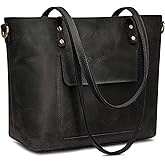 S-ZONE Women Genuine Leather Tote Bag Shoulder Handbag Vintage Crossbody Purse