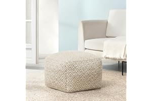 Anji Mountain 22"x22"x16" Handmade & Handcrafted Ottoman Pouf Comfortable Pouf Ottoman Foot Rest & Home Décor Accent for Living Room, Bedroom, Nursery, Kids Room, Patio