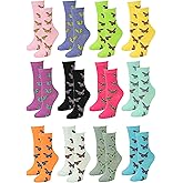 Gelante 12-Pair Women's Crew Socks, Soft Thin Lightweight Breathable Athletic & Casual