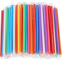 Pailles à Smoothie Et Milkshake Géantes Jetables Ou Réutilisables - 200 Pièces Blanches 229mm X 9mm