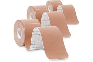 DEKE HOME 3-Pack Kinesiology Tape Pro Athletic Sports. Knee, Ankle, Muscle, Kinetic Sport Dynamic, Physical Therapy. Strong-Rock Breathable h2o Resist Cotton.Roll,pre-Cut 10 in Strip - Beige