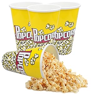 Plastic Popcorn Bowl Popcorn Buckets Reusable for Popcorn Containers Movie Night Retro Style Popcorn Bags for Popcorn Machine-6.92