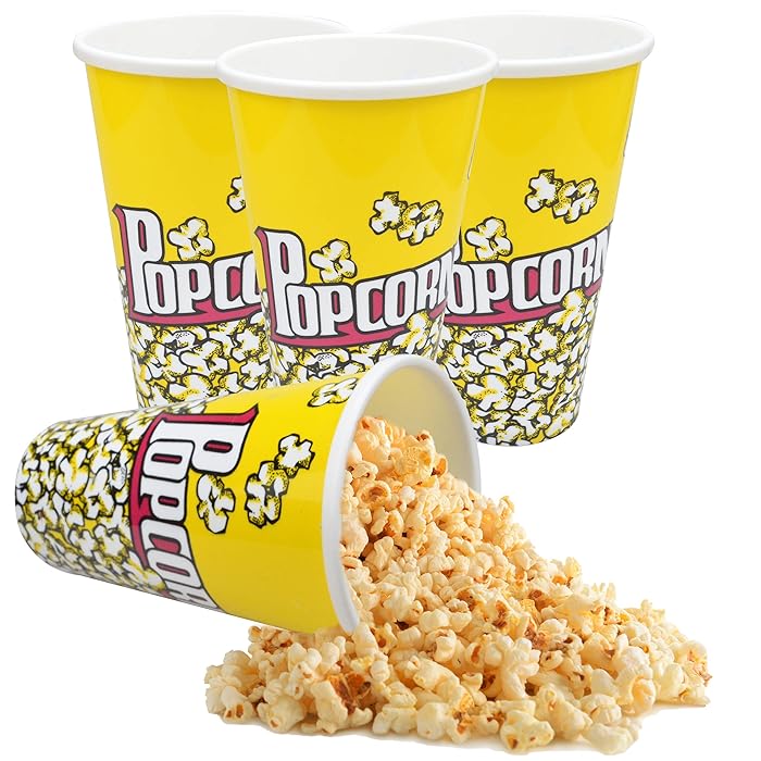 Plastic Popcorn Bowl Popcorn Buckets Reusable for Popcorn Containers Movie Night Retro Style Popcorn Bags for Popcorn Machine-6.92