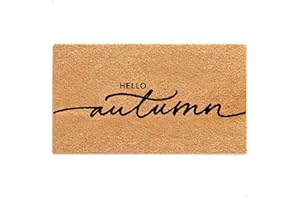 THEODORE MAGNUS Fall Door Mat - Welcome Mat for Front Door with Non-Slip Backing - Durable Doormat - Perfect for Outside Entrance and Entryway Matt - Outdoor/Indoor - Hello Autumn - 17" x 30"