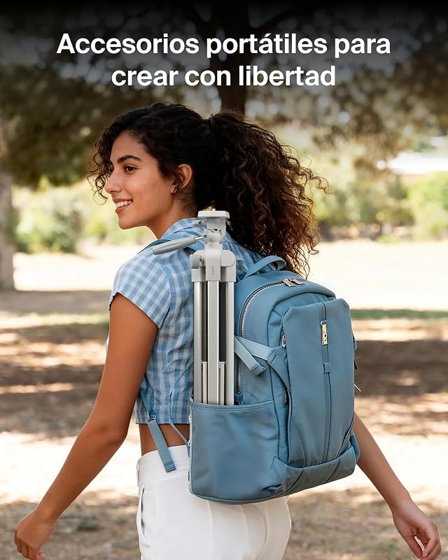Stage Creator Kit de Creación de Contenido con Trípode, Soporte Magnético para Móvil y Dos Micrófonos Inalámbricos, Kit de Vlogging, Paquete de Grabación de Vídeo, TikTok, Youtube e Instagram
