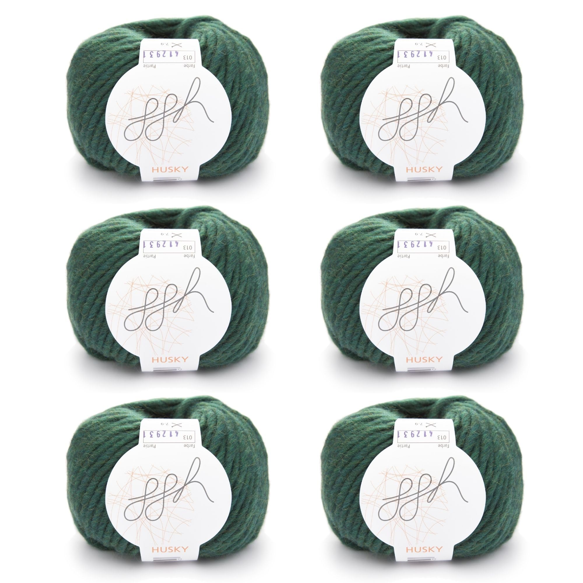 ggh Husky Box with 6 Balls - 50g per Ball - a Total of 300g - Colour 013 - North Sea Green