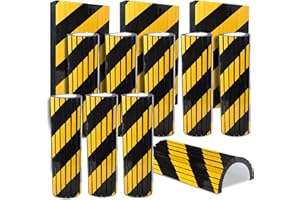 CZBRO 12 Pcs Garage Wall Protectors Foam Reflective Wall Edge Protector Parking Wall Column Corner Guard Foam for Car Bumper Guards Warehouse Garages Parking Assist, Black Yellow