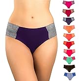 Pretty Sweet Intimates Women’s Seamless Cheeky Bikini Underwear, Pack of 10- Laser Cut, No Show Cheeky Panties with Lace