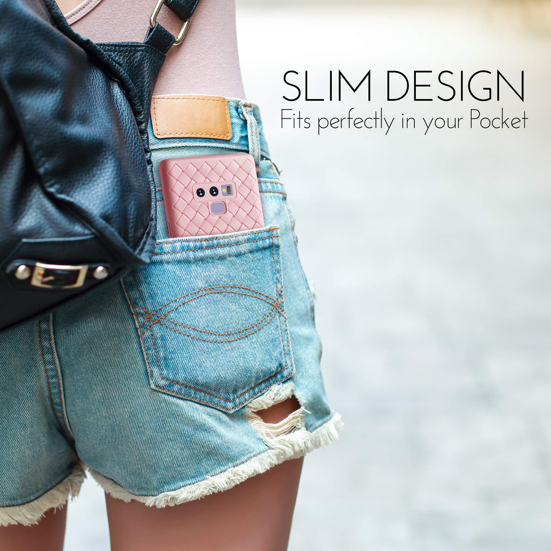 Galaxy Note 9 Case, Slim & Flexible Soft TPU Shockproof Cases for Samsung Note9, Ulta-Thin Full Body Cover, Protective Bumper for Note 9 Cell Phone, 2018 Hard Rugged Heavy Duty Protection (Pink)