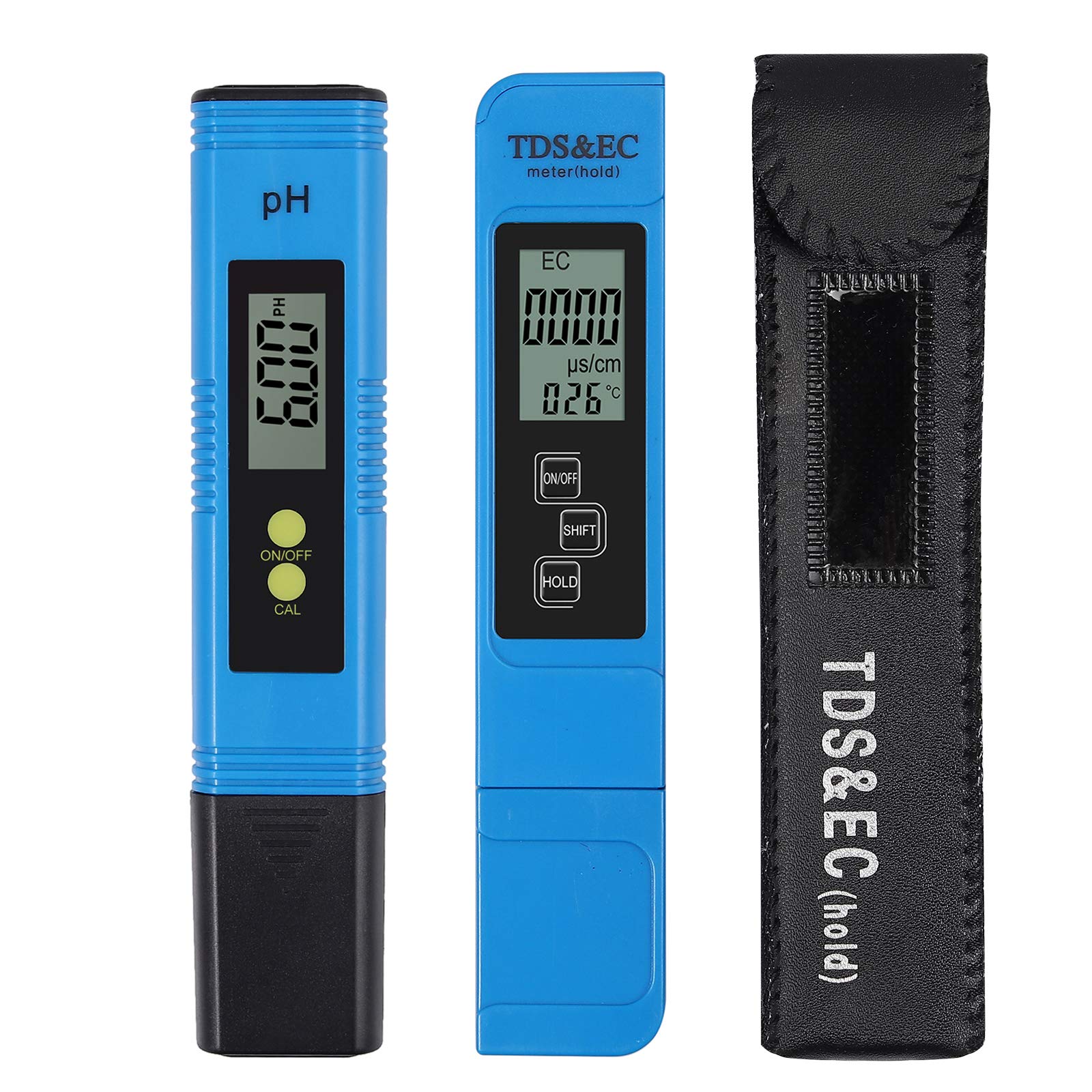 CAMWAY TDS Meter and PH Meter 4-in-1 PH Pen and TDS Water Tester 0-9999 ppm and 0.05PH Resolution Temperature Measurement High Accuracy Digital Water Quality Tester for Drinking Water