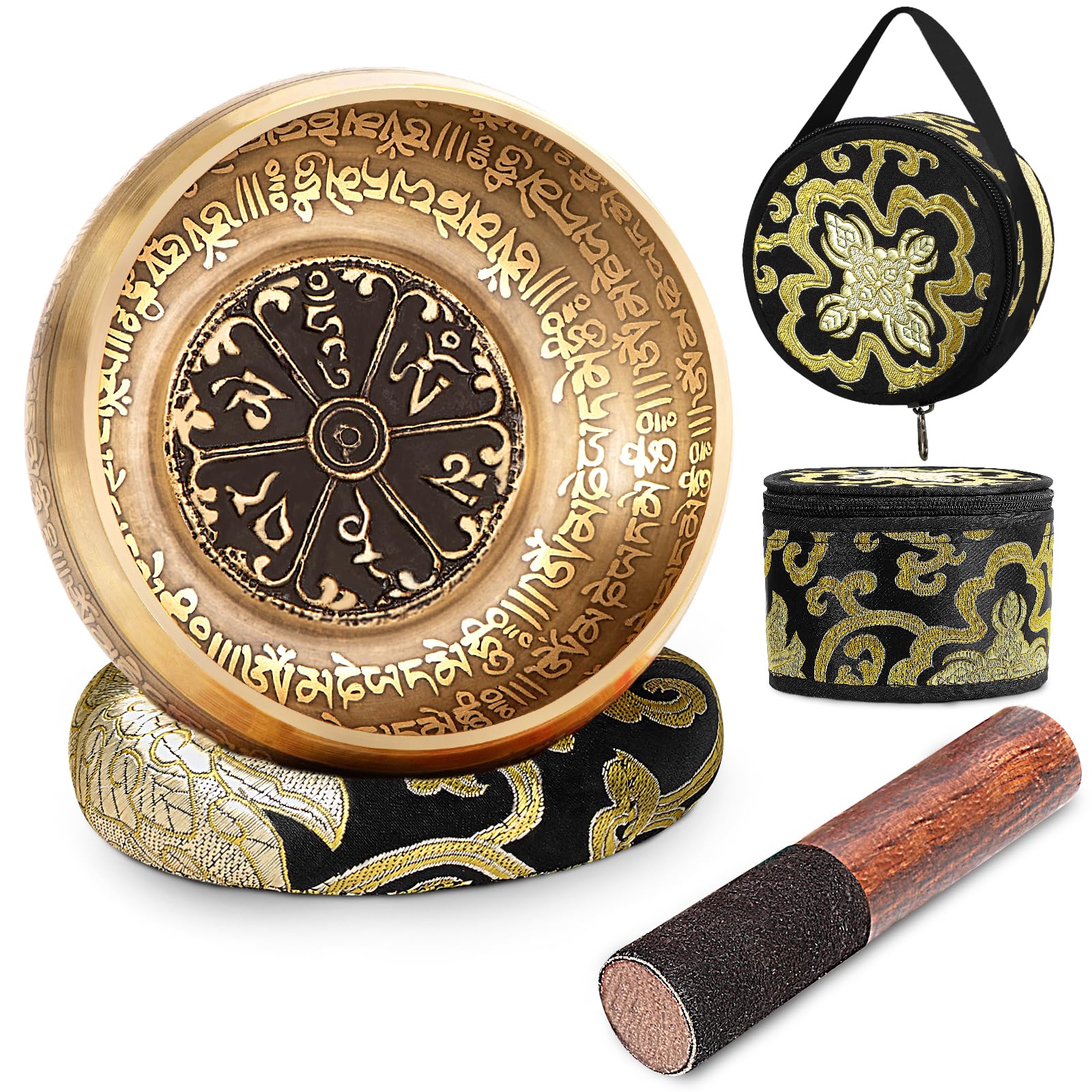 SHANSHUI 5 Tibetan Singing Bowl Set Nepal Antique Bronze Mantra shanshui-5-tibetan-singing-bowl-set-nepal-antique-bronze-mantra