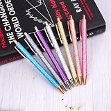AUAUY 7 PCS Bling Ballpoint Pens 0.5mm Sparkly 彩色 1 mm Black Ink Gift Set view 6