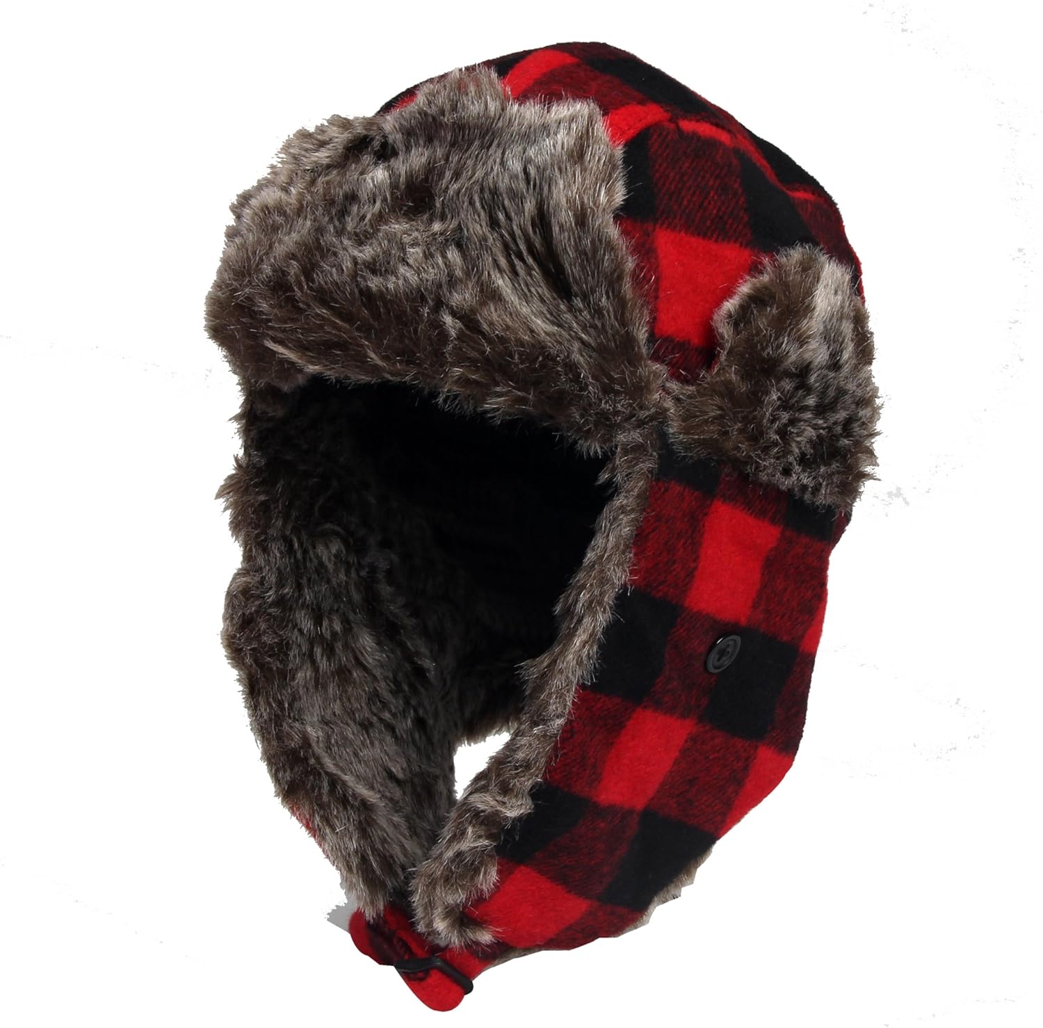red plaid winter hat