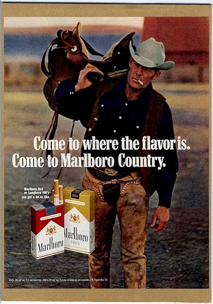 Amazon 1971年 マルボロ カウボーイ Marlboro タバコ 1970年代 アメリカ雑誌広告 インテリアポスターに たばこ広告 ホーム キッチン 通販