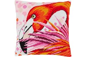 BRVSK Flamingo. Needlepoint Kit. Throw Pillow 16×16 Inches. Printed Tapestry Canvas, European Quality