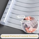 rabbitgoo Window Film Privacy 75x200 cm Frosted Stripe Glass Covering UV view 4