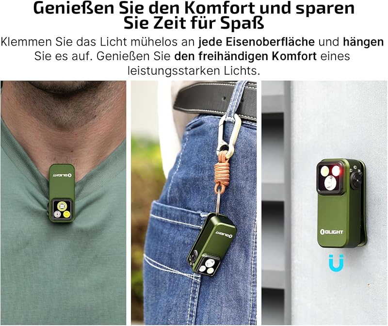Oclip Pro Mini clip EDC-Taschenlampe mit Wiederaufladbare 500LM 120M