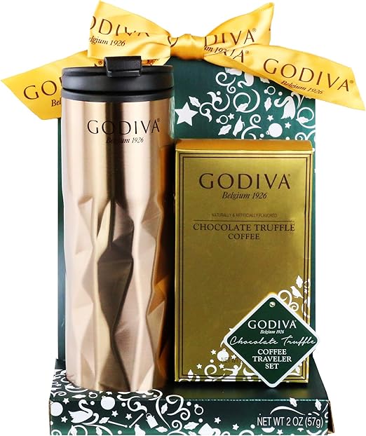 Thoughtfully Gifts, Godiva Coffee Travel Set, Includes Travel Mug with