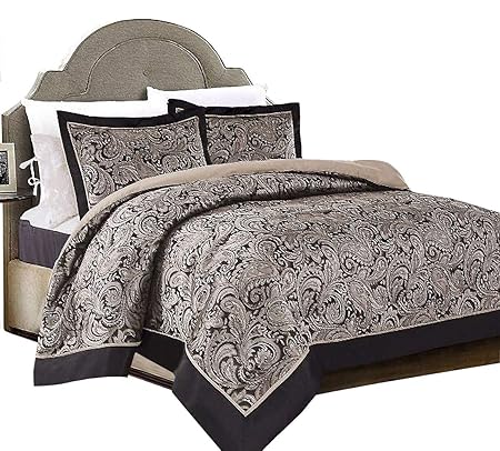 Imperial Rooms 3 Pieces Luxury Jacquard Paisley Pattern Premium