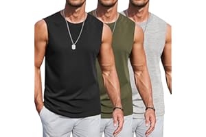 COOFANDY Men Workout Tank Tops Cotton 3 Pack Soft Muscle Shirt Sleeveless Classic T Shirts Gym Athletic Tank