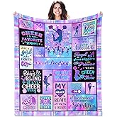 CMAJZIN Cheer Blanket 60” X 50”, Cheerleader Gifts, Cheerleading Gifts, Cheer Gifts for Cheerleaders, Cheerleader Gift for Girls/Women/Team, Cheer' Stuff