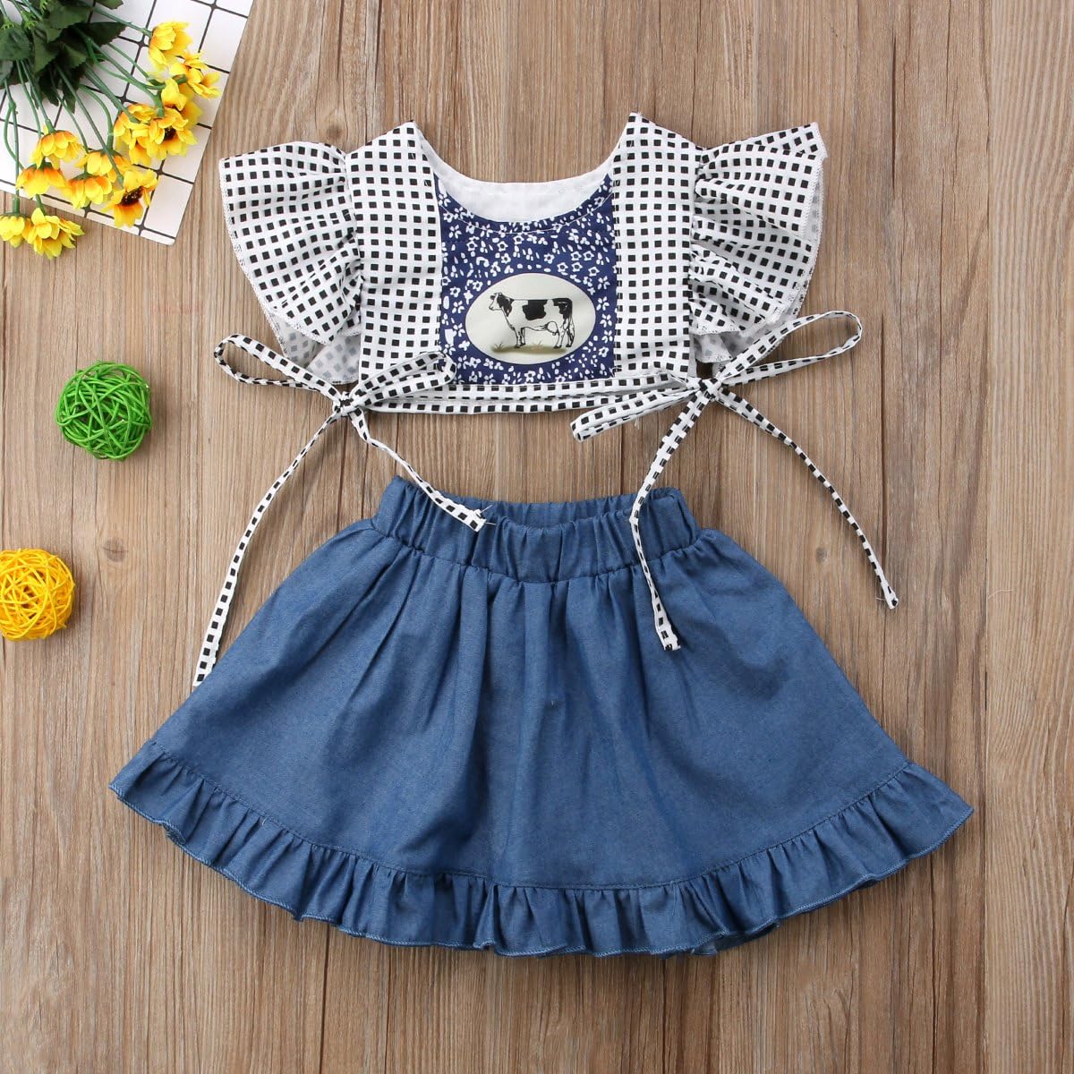 baby girl cow print outfit