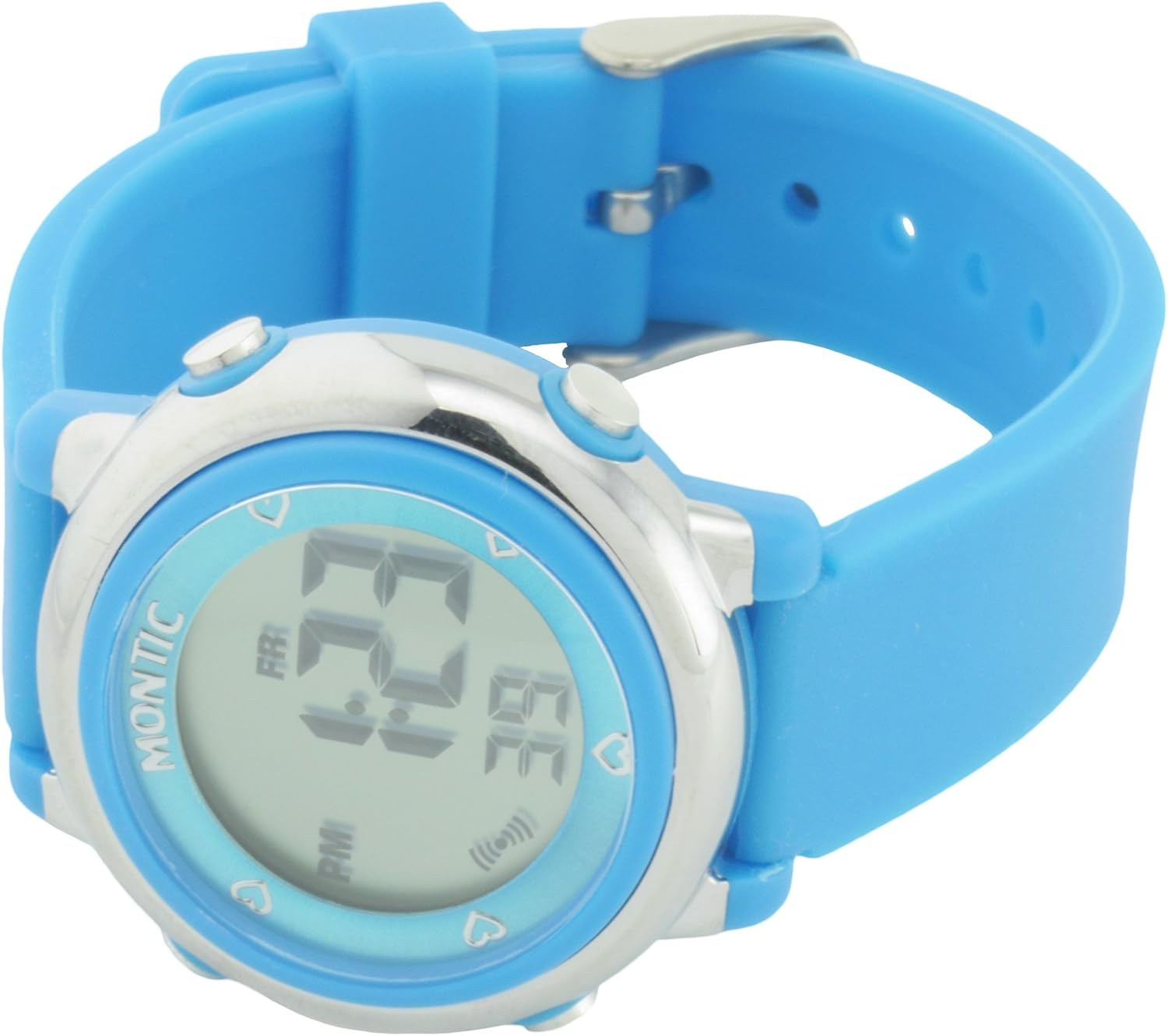 Kids Digital Watch in Blue Plastic Case and Rubber Strap, Casual Children Watch Multi Function with Alarm and Stopwatch Water Resistant Sport Watch by Montic: Watches