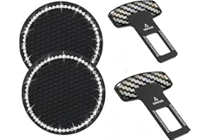 ROJAJIS 2 Pcs Seat Belt Pads Trim，Universal car Accessories for Most Vehicles (Striped Black)