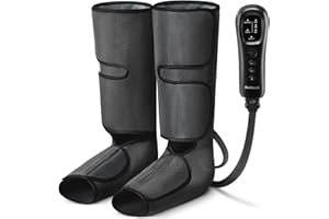 Nekteck Leg Compression Massager for Circulation and Relaxation, FSA Eligible Foot and Calf Massage Machine 2 Modes 3 Intensities with Hand-held Controller for Pain Relief, HSA Adjustable Leg Wraps